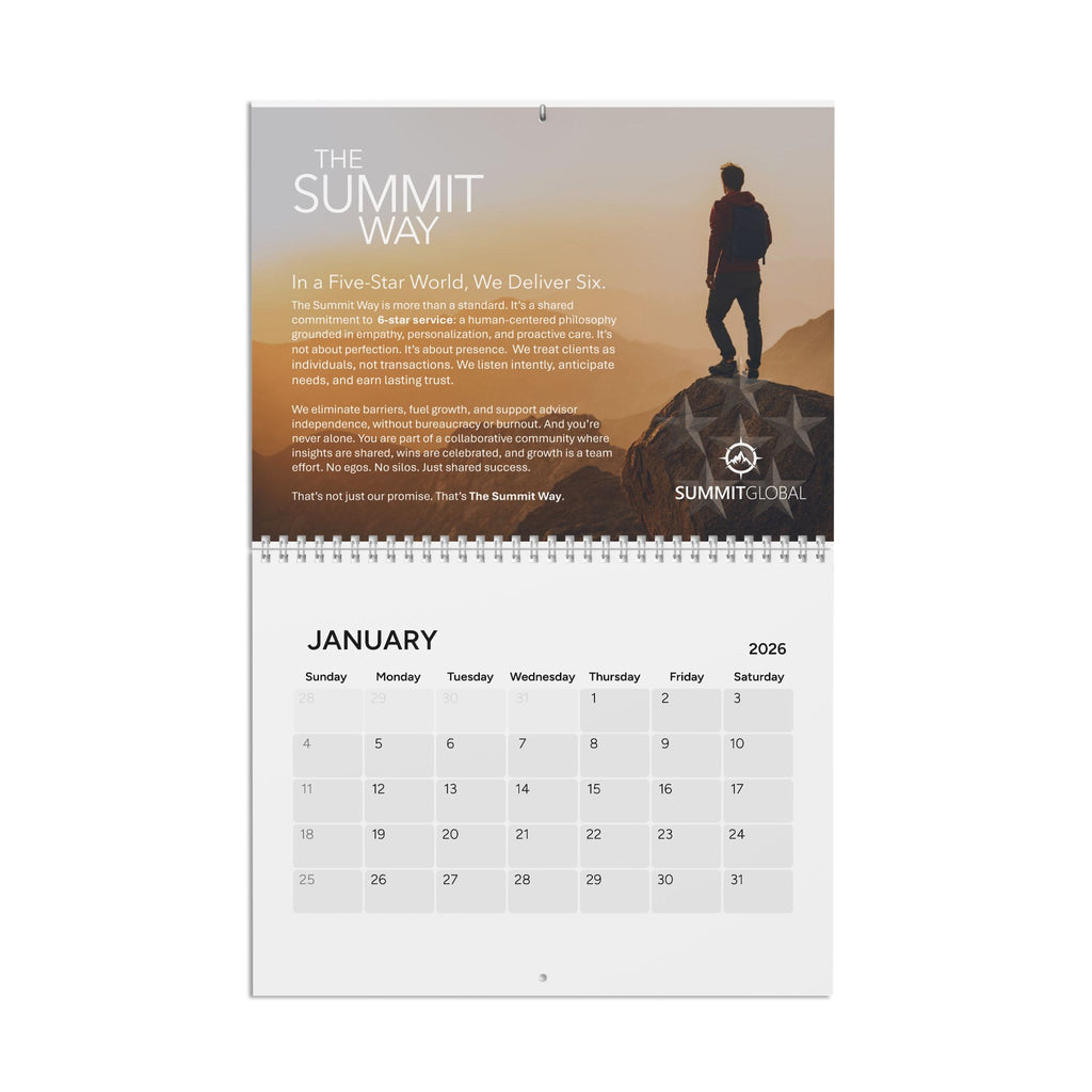 2026 Summit Way Wall Calendar – Inspirational Scenic Monthly Planner