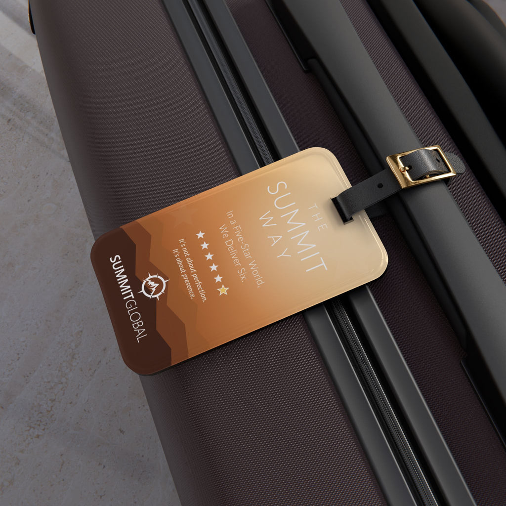 Summit Global Branded Luggage Tag – “The Summit Way” Leather Strap Travel ID