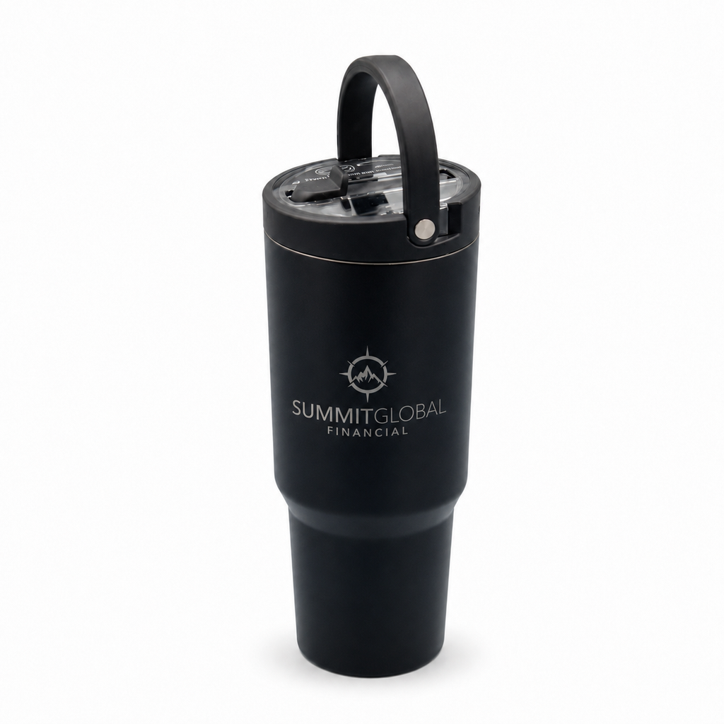 Summit Global Financial 30 oz travel mug — top view