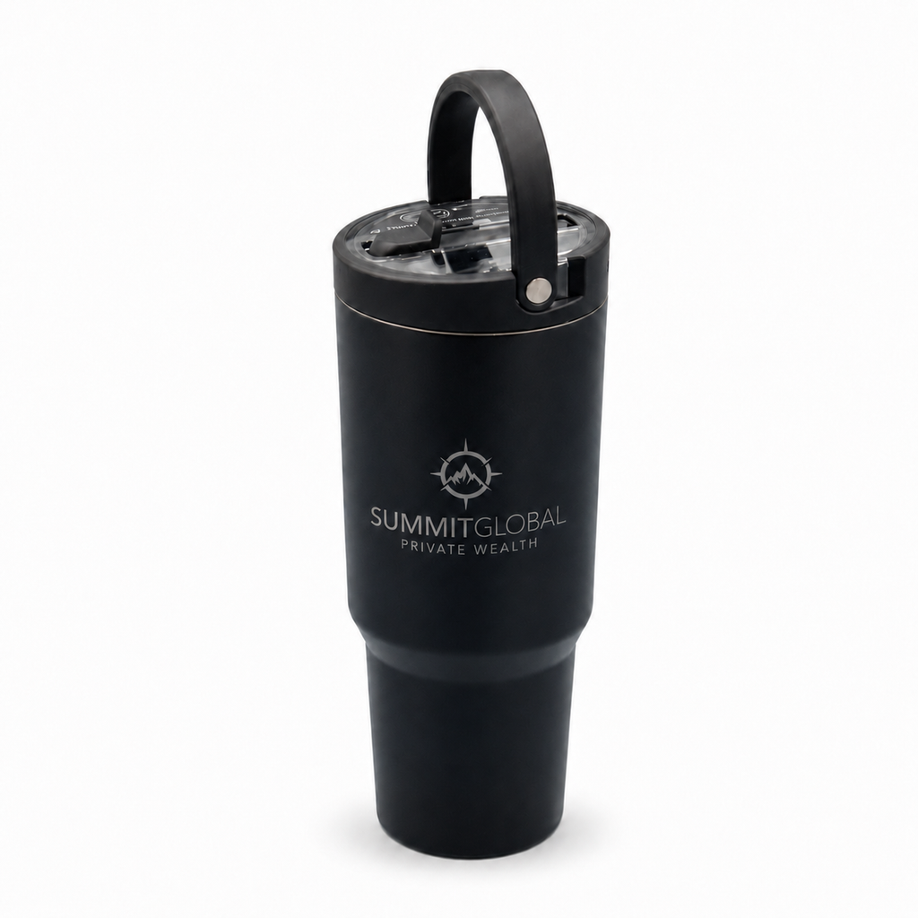 Summit Global Private Wealth 30 oz travel mug — top view